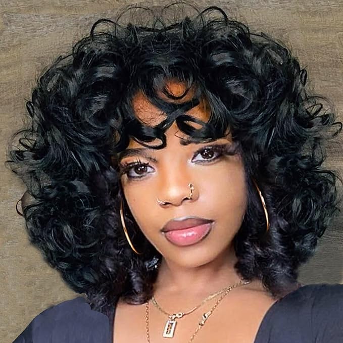 The Donna | Short Curly Wig  14 Inches, Synthetic Hair, Lightweight, Easy to Style, Natural Looking