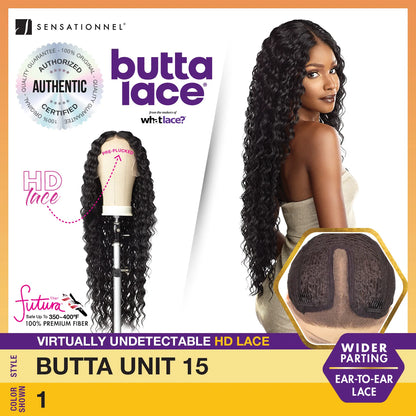 Sensationnel Butta Lace HD Lace Front Wig Unit 15 - Long, Deep Wave Style, Natural Look, Soft & Smooth Texture