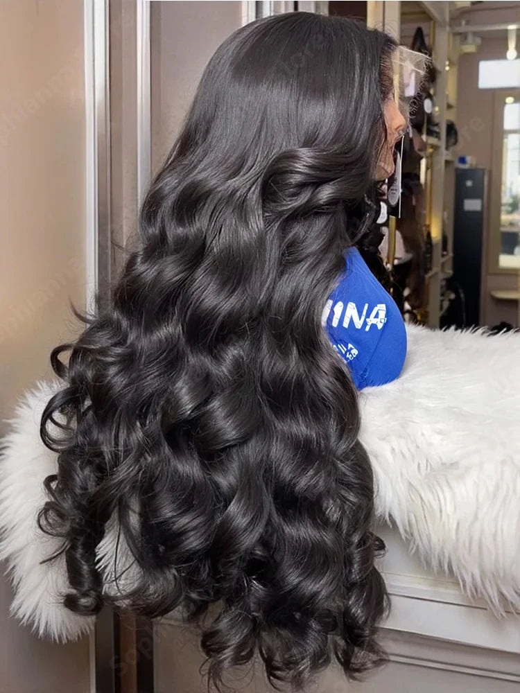 Noir Body Wave HD Transparent Lace Front Wig – 13x4 / 13x6 / 360 Lace Options (Brazilian Human Hair 30–40 Inch)