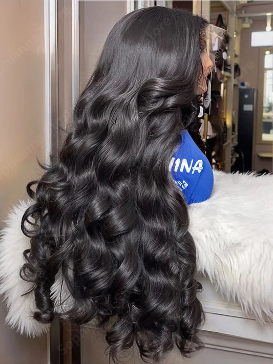 Noir Body Wave HD Transparent Lace Front Wig – 13x4 / 13x6 / 360 Lace Options (Brazilian Human Hair 30–40 Inch)