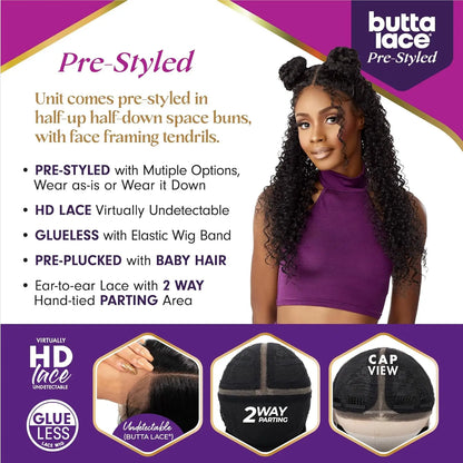 Sensationnel Butta Pre-Styled HD Lace Front Wig Glueless Unit 2 - Effortless Style, Natural Finish, Easy to Wear