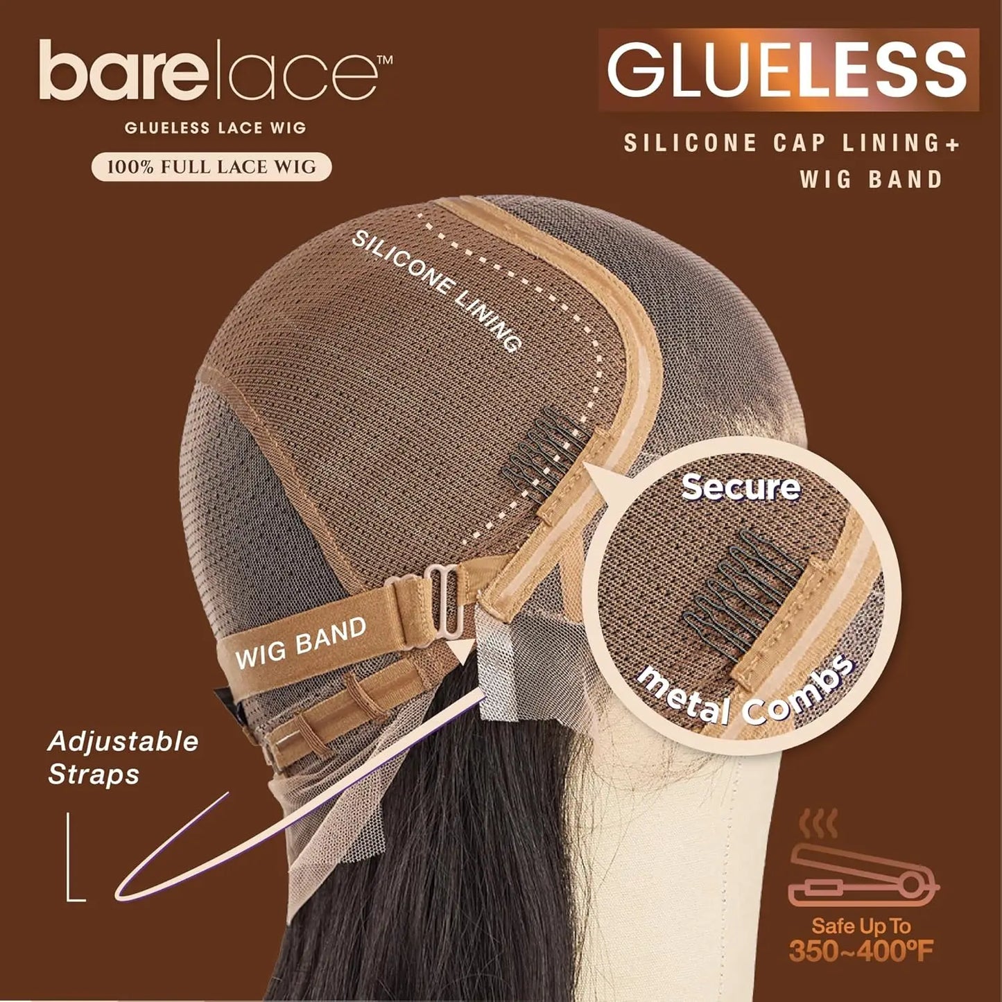 Sensationnel Human Hair Blend Lace Front Synthetic Wig BareLace Glueless Full Lace Unit 4