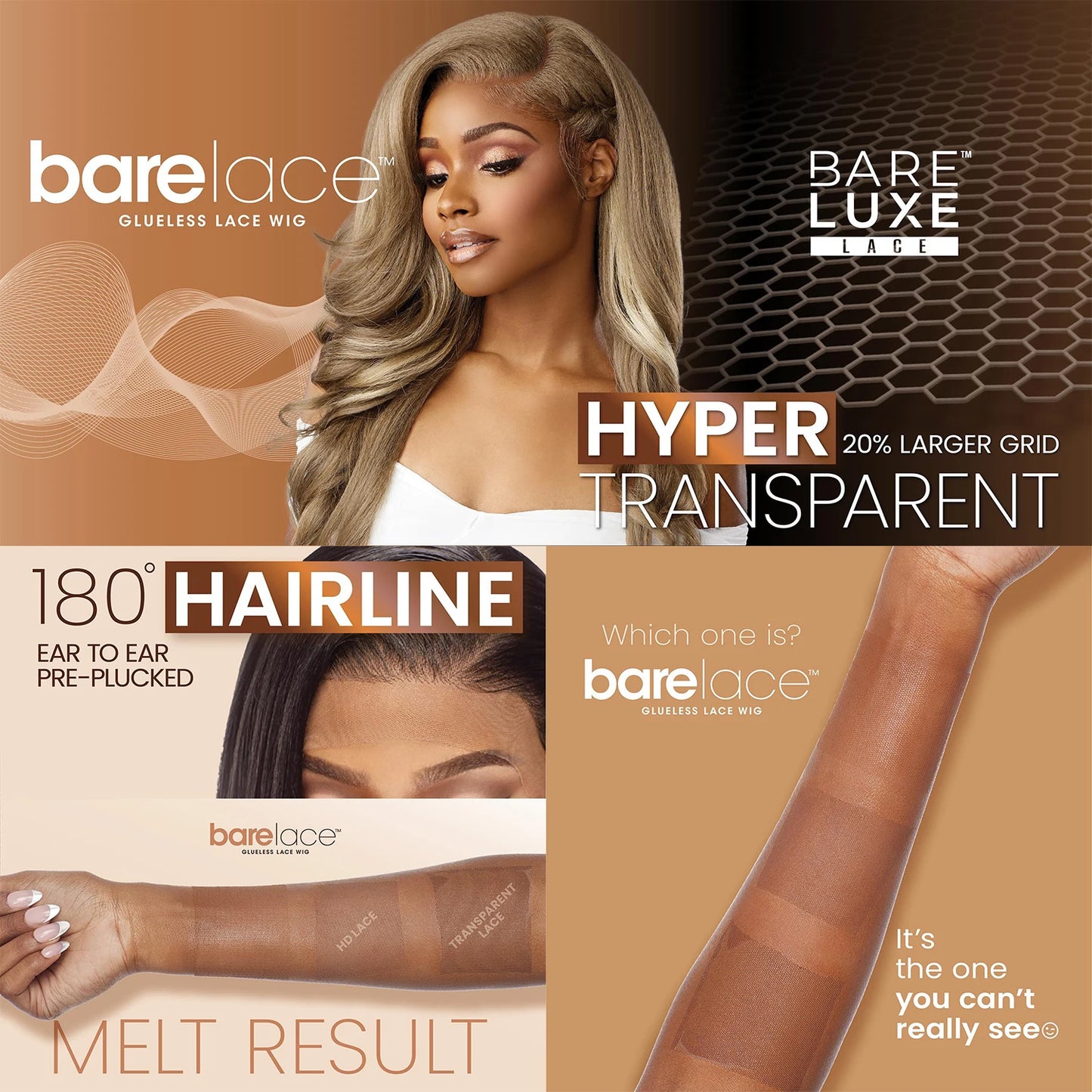 Sensationnel Glueless BareLace HD Lace Front Wig 13X6 Unit 4 – Layered Long Barrel Curls, Glueless, Pre-Plucked, Heat Safe