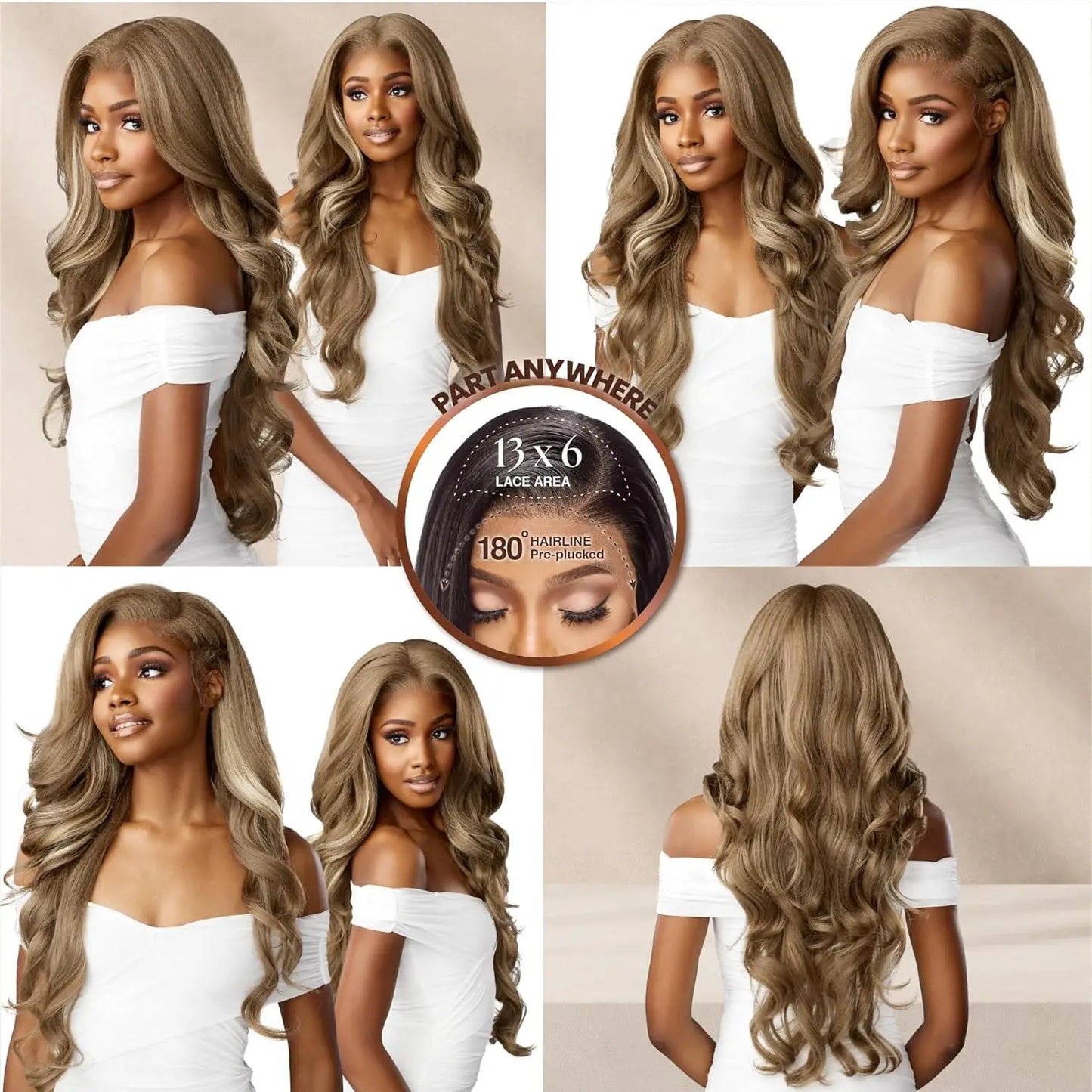 Sensationnel Glueless BareLace HD Lace Front Wig 13X6 Unit 4 – Layered Long Barrel Curls, Glueless, Pre-Plucked, Heat Safe