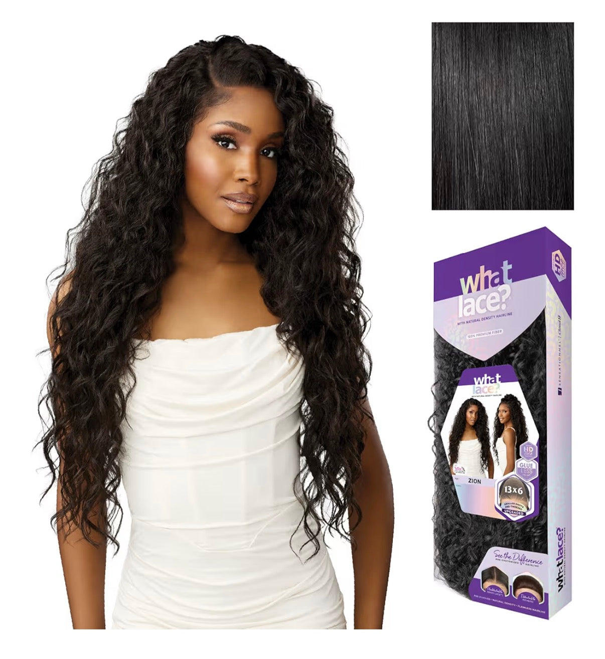 Bohemian Style 13x6 Lacefrontal Hand Tied Glueless Synthetic with Natural Density Pretweezed Hairline (1 JETBLACK)