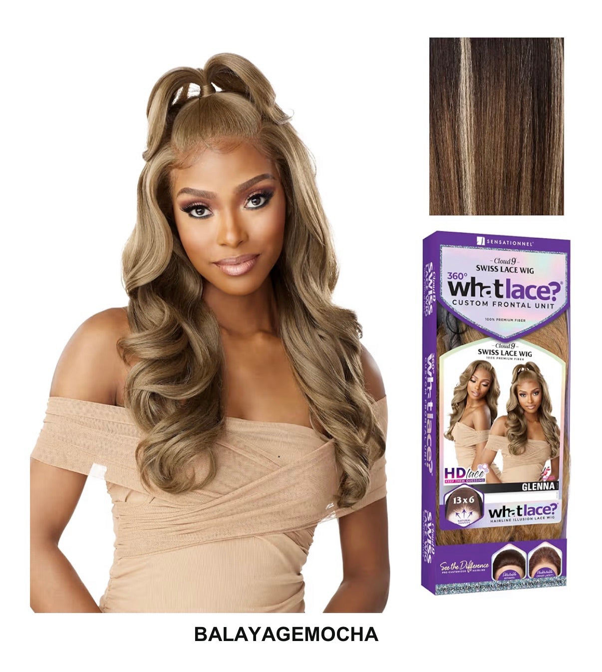13X6 Wigs - Glenna Lacefrontal Glueless Synthetic With Natural Density Preplucked Hairline