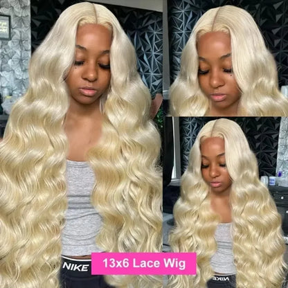 Prina | Body Wave  613 Blonde Colored 13x6 Full Frontal HD Transparent Lace  Wigs For Women 40 46 Inches Human Hair 220% Density
