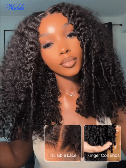 Nadula 7x5 Bye Bye Knots Spiral Curls Water Curly Hair Twist Out At The End Put On And Go Invisible Lace Human Hair Wigs