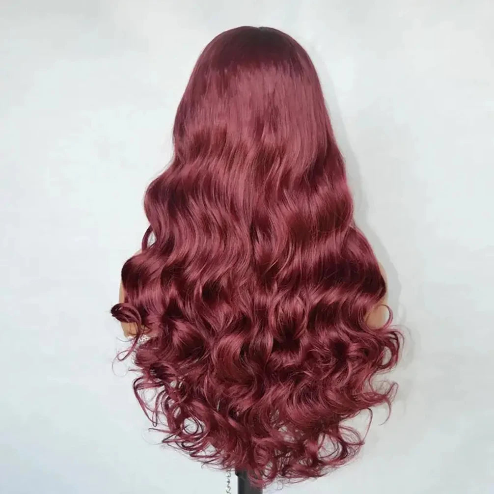 Merlot 13x6 HD Lace Frontal Wig – 99J Burgundy Body Wave Human Hair