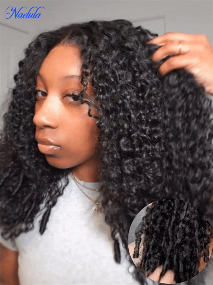 Nadula 7x5 Bye Bye Knots Spiral Curls Water Curly Hair Twist Out At The End Put On And Go Invisible Lace Human Hair Wigs