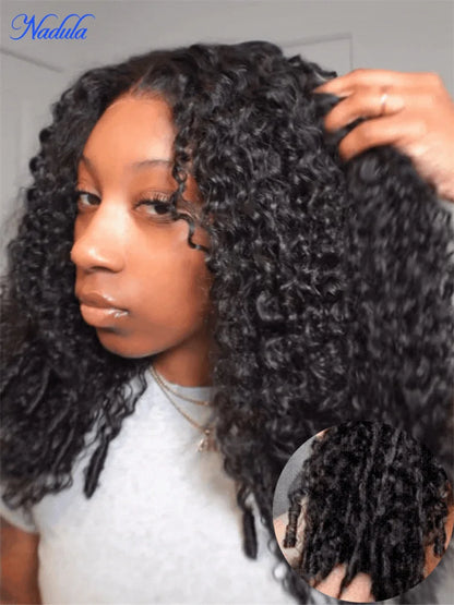 Nadula 7x5 Bye Bye Knots Spiral Curls Water Curly Hair Twist Out At The End Put On And Go Invisible Lace Human Hair Wigs