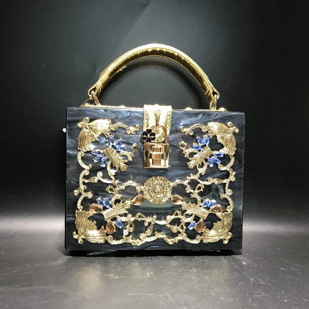 Girl Bling Sequined Women Metal Pearl Grey Clutch Bags Ladies Handbags  Cocktail Evening Purse Bag