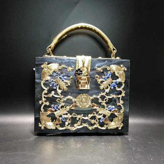 Girl Bling Sequined Women Metal Pearl Grey Clutch Bags Ladies Handbags  Cocktail Evening Purse Bag