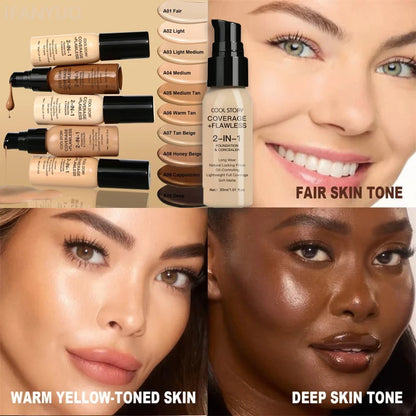 Cool Story | Moisturizing Concealer Air Cushion Foundation – Oil-Control, Full Coverage, Long-Lasting
