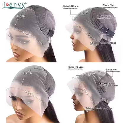 Tiffany | Lace Front Wig 13x4 & 13x6 HD – Ginger Blonde and Burgundy Straight Human Hair Wig, Pre-Plucked 13x4 & 13x6 Frontal (Up to 34 Inches)