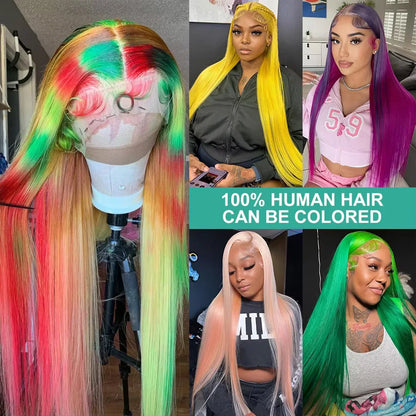 Luna | Straight 13x6 | 13x4 Lace Frontal Wig 613 Colored Lace Frontal 200 Density 46 Inch Human Hair Wigs For Women