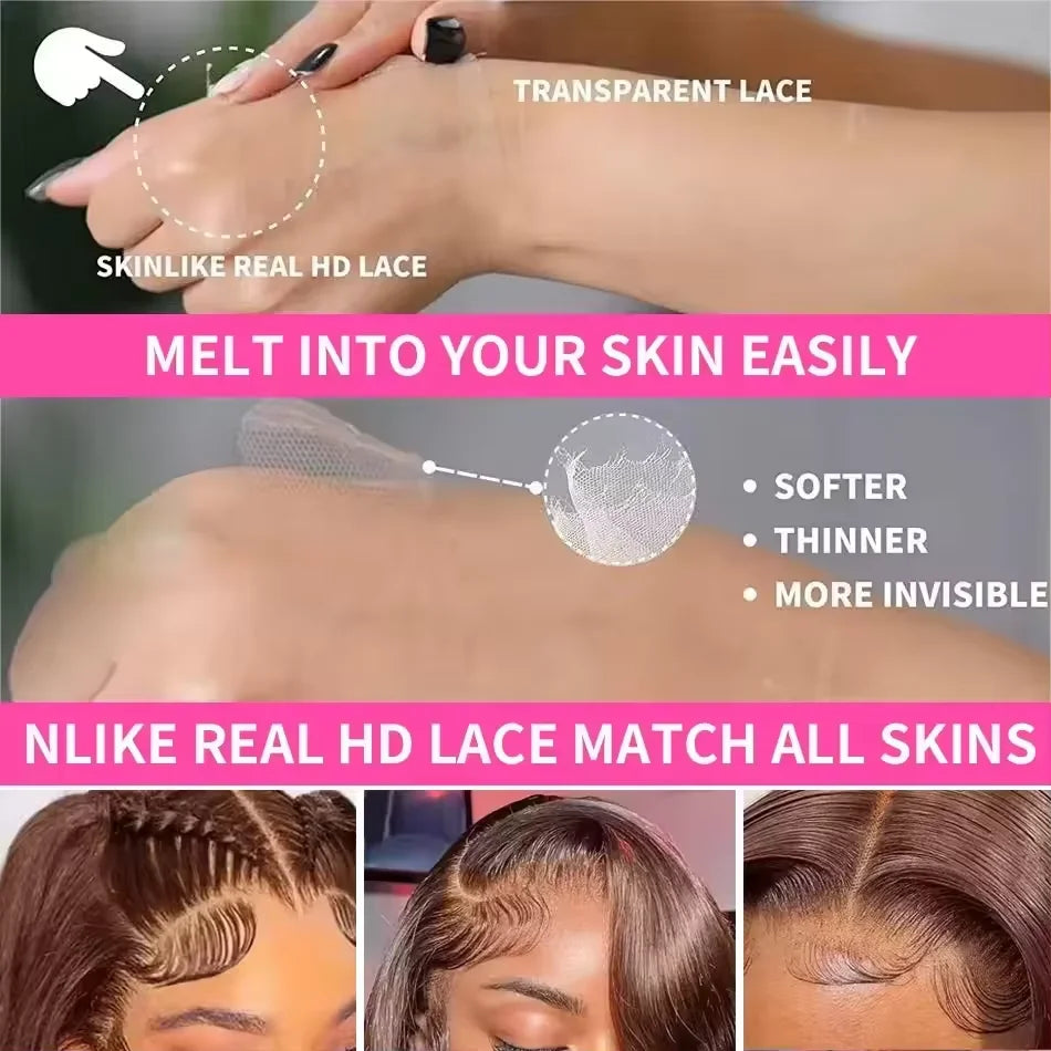 Milan – 220% Density Chocolate Brown Straight Wig | 13x4 & 13x6 HD Transparent Lace, Pre-Plucked Human Hair