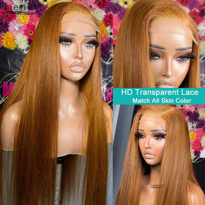 Tiffany | Lace Front Wig 13x4 & 13x6 HD – Ginger Blonde and Burgundy Straight Human Hair Wig, Pre-Plucked 13x4 & 13x6 Frontal (Up to 34 Inches)