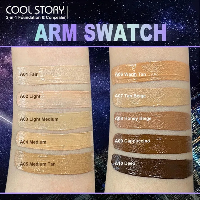 Cool Story | Moisturizing Concealer Air Cushion Foundation – Oil-Control, Full Coverage, Long-Lasting
