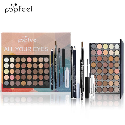 POP FEEL Eye Makeup Set, Eyeshadow Palette, Eyeliner, Mascara, Eyebrow Pencil, Makeup Tool Set Box, Gifts For Women