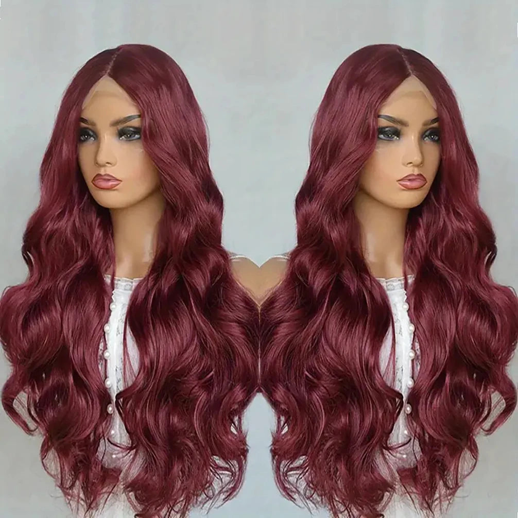 Merlot 13x6 HD Lace Frontal Wig – 99J Burgundy Body Wave Human Hair