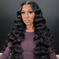 Ebony | 250% Density Body Wave Wig – 13x6 HD Lace Frontal Human Hair Wig, 40-Inch Pre-Plucked Brazilian Hair, Transparent HD Lace Front