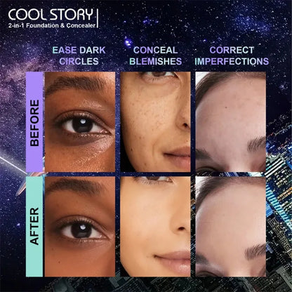 Cool Story | Moisturizing Concealer Air Cushion Foundation – Oil-Control, Full Coverage, Long-Lasting