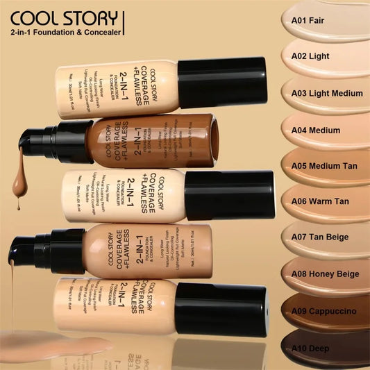 Cool Story | Moisturizing Concealer Air Cushion Foundation – Oil-Control, Full Coverage, Long-Lasting