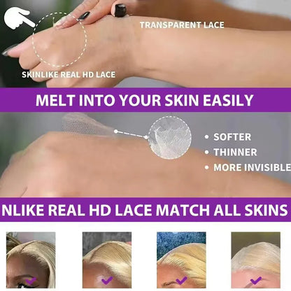 Prina | Body Wave  613 Blonde Colored 13x6 Full Frontal HD Transparent Lace  Wigs For Women 40 46 Inches Human Hair 220% Density