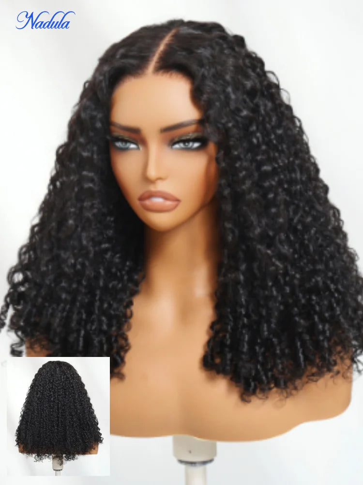 Nadula 7x5 Bye Bye Knots Spiral Curls Water Curly Hair Twist Out At The End Put On And Go Invisible Lace Human Hair Wigs