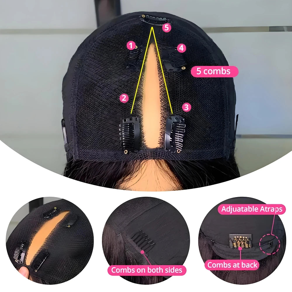 Olivia Body Wave V Part Wigs 100% Human Hair Upgraded 16-32 inches No Leave Out Brazilian Hair For Women 200% Density Remy Hair