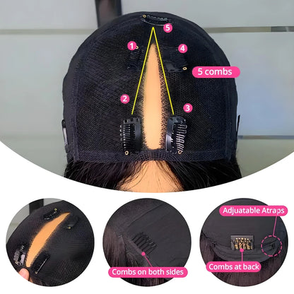 Olivia Body Wave V Part Wigs 100% Human Hair Upgraded 16-32 inches No Leave Out Brazilian Hair For Women 200% Density Remy Hair